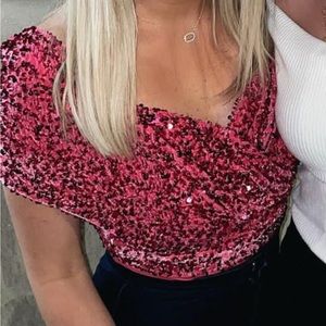 Pink Sequin Top